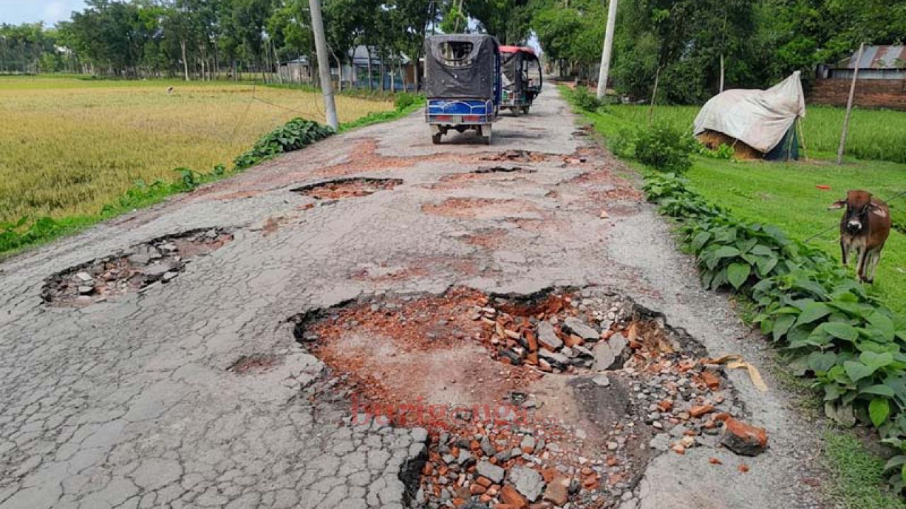 ঈশ্বরগঞ্জ-উচাখিলা সড়কের বেহাল দশা, চরম দুর্ভোগে চরাঞ্চলের কৃষক