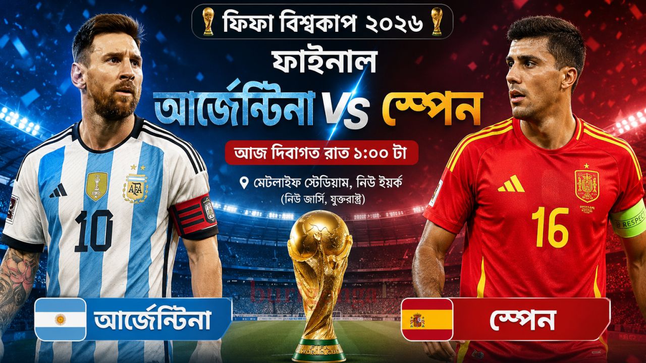 আজ বিশ্বকাপের ফাইনাল: শিরোপার লড়াইয়ে মুখোমুখি আর্জেন্টিনা ও স্পেন
