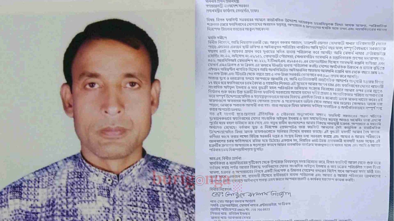 প্রধানমন্ত্রীর কাছে নিরাপত্তা চাওয়ার পরদিনই আটক গোদাগাড়ীর ব্যবসায়ী আজাদ