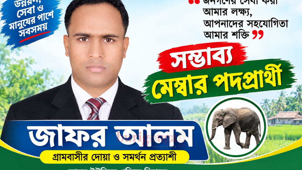 হোয়াইক্যং মডেল ইউনিয়নের ১ নম্বর ওয়ার্ডে সম্ভাব্য মেম্বার পদপ্রার্থী জাফর আলম