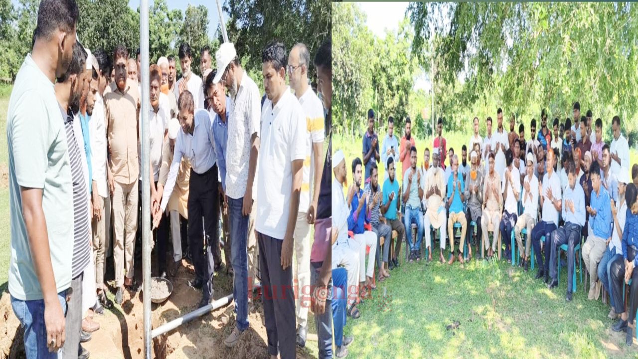 দুর্গাপুরে কোনাপাড়া আদর্শ উচ্চ বিদ্যালয়ে নির্মিত হলো ফুটবল গোলবার