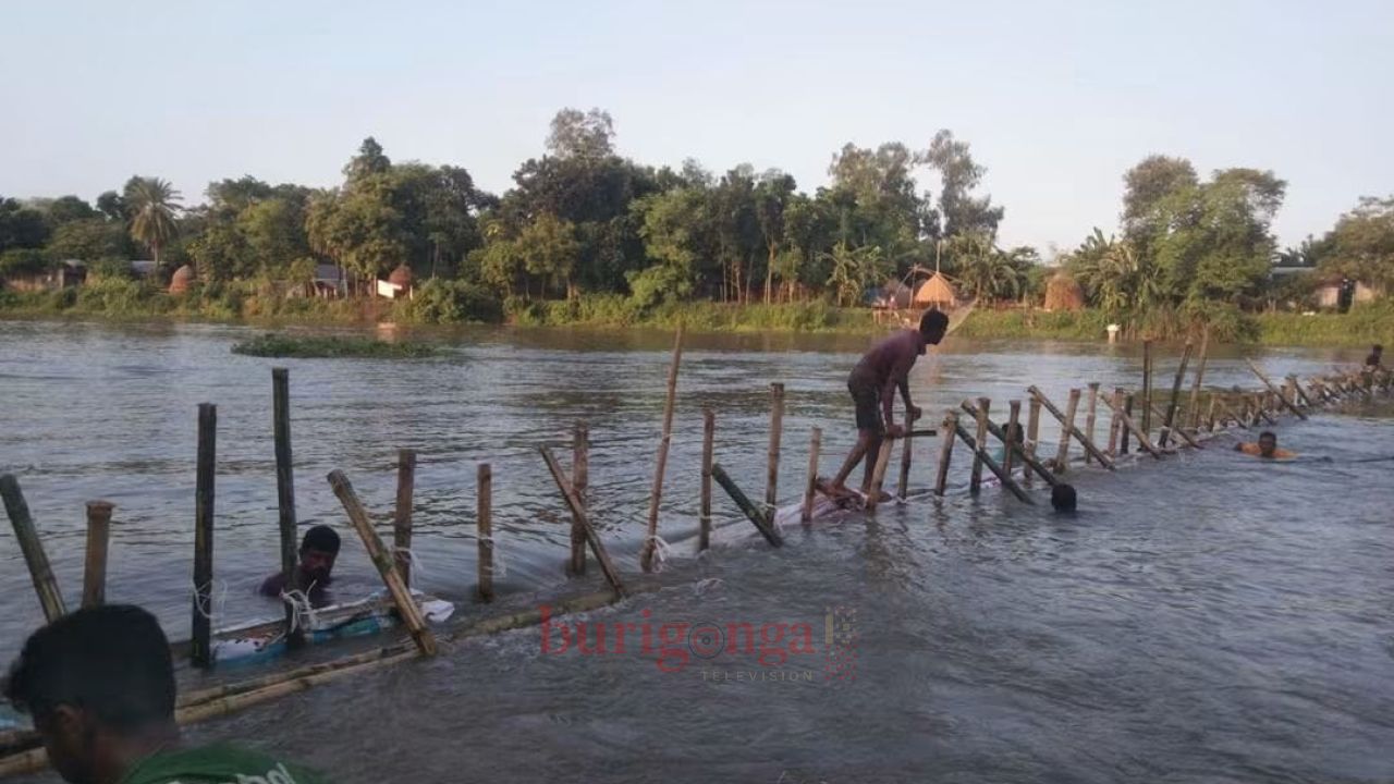 সিংড়ায় ৩টি বাঁশের সৌঁতিজাল অপসারণ