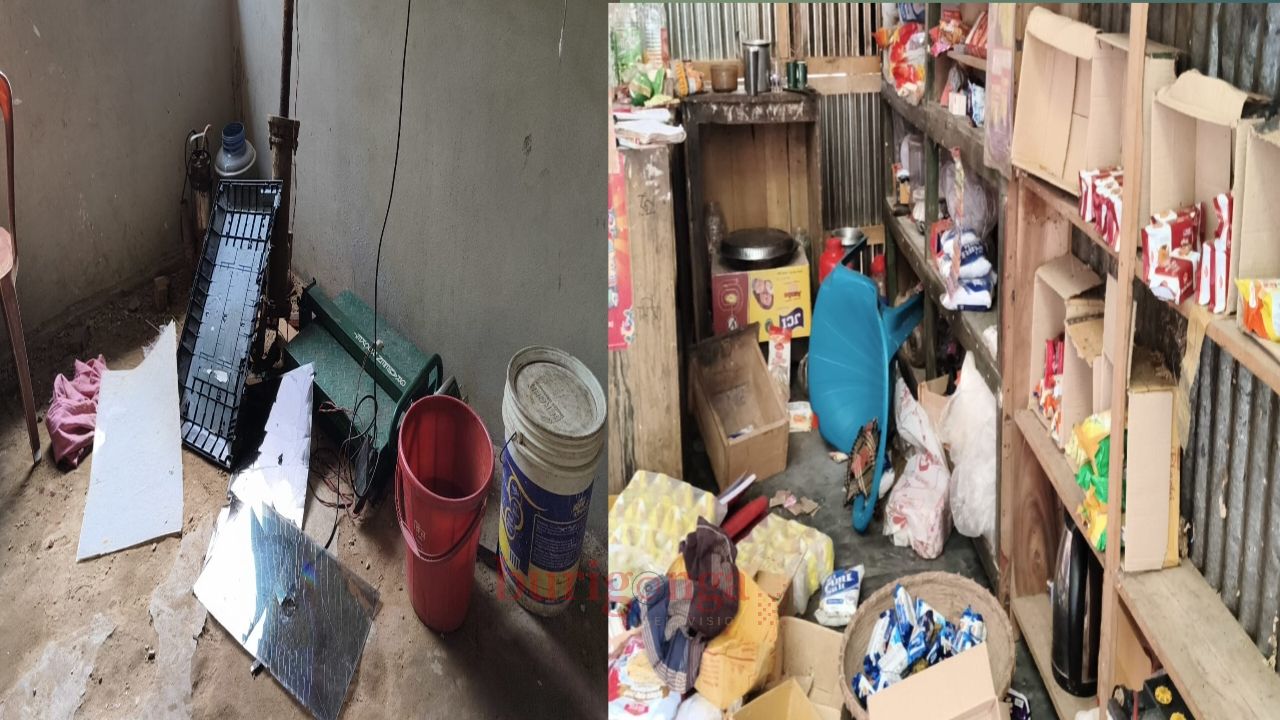 দুর্গাপুরে মুদি দোকানে হামলা-ভাঙচুর দুই লাখ টাকা লুটের অভিযোগ